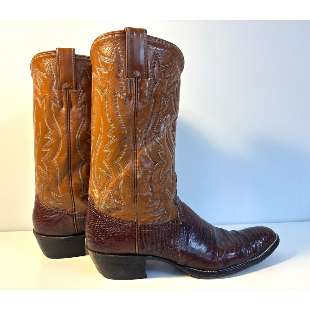 Justin Men's Boots Western Cowboy Brown Leather US 10.5 R 9031 VTG
